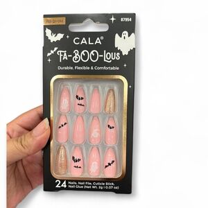 Cala Pink Halloween Press On Nail Set Ghosts And Bats